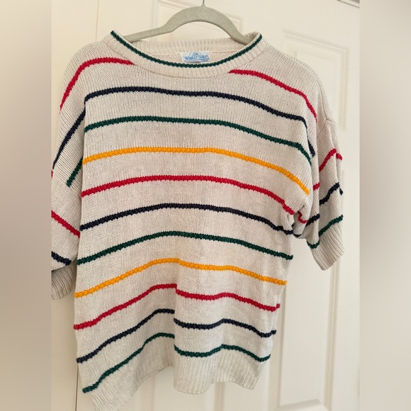 Vintage Winter Silks Striped Sweater - Medium - 80% Silk, 20% Cotton - Picture 4 of 4